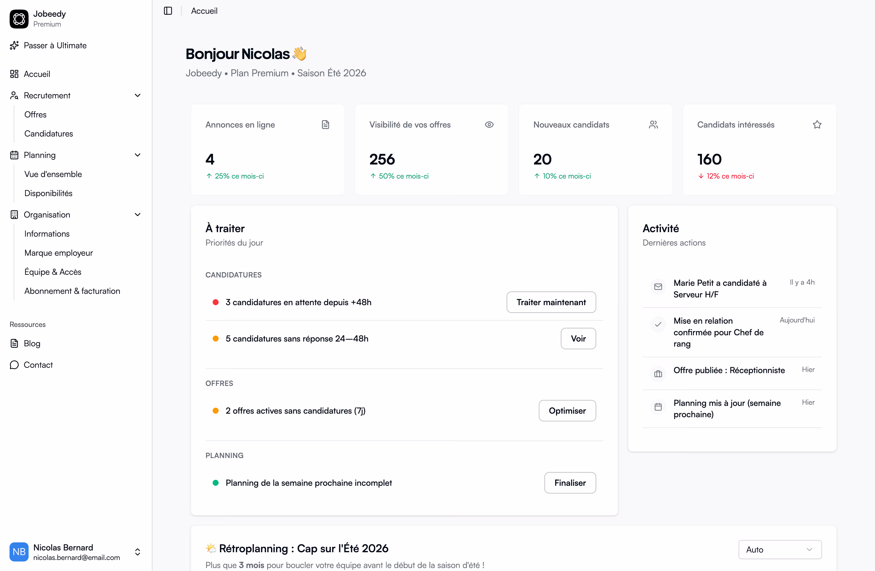 Jobeedy dashboard preview